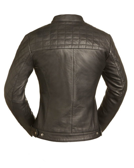 Black Diamonds - Women's Leather Motorcycle Jacket