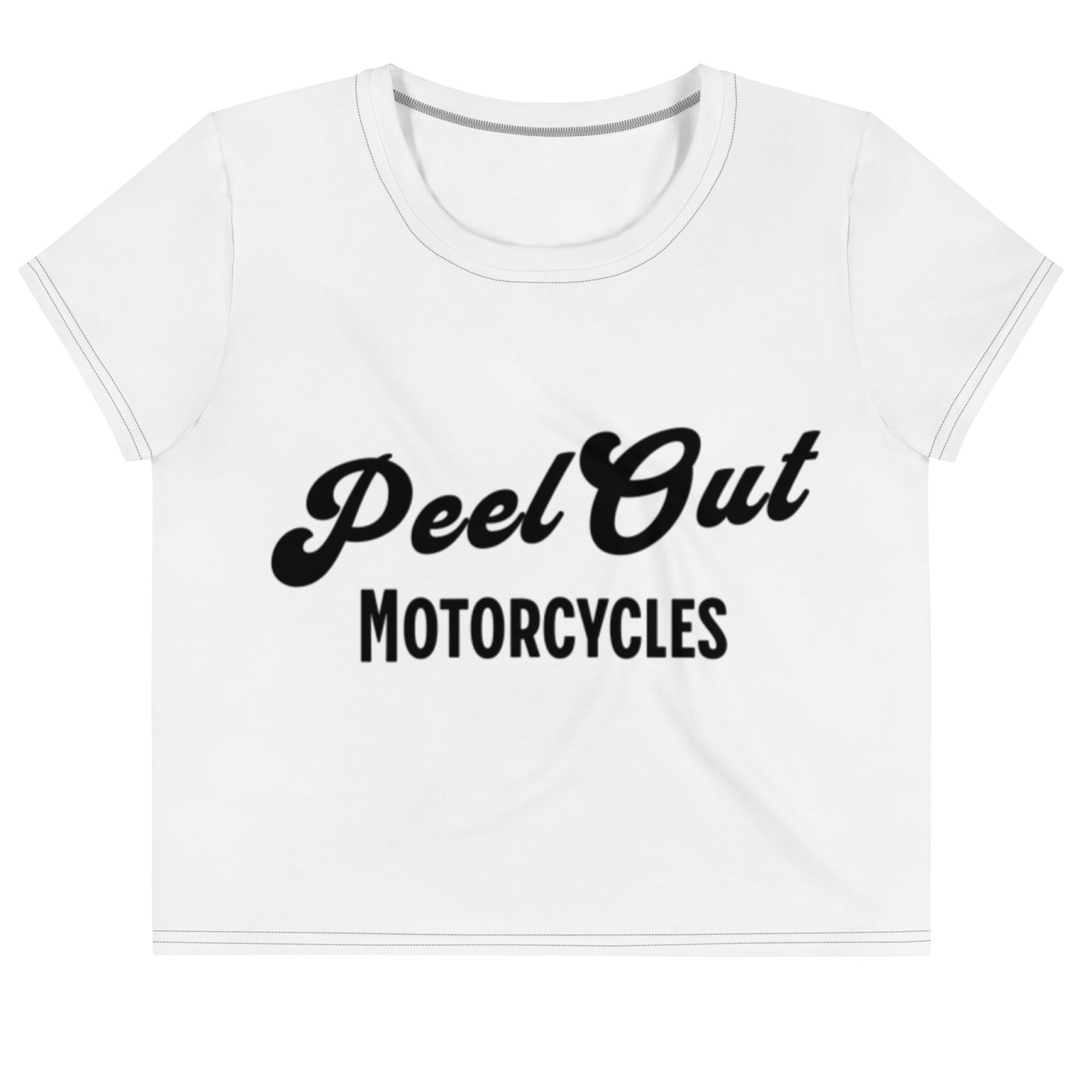Peel Out Motorcycles Crop tee - White